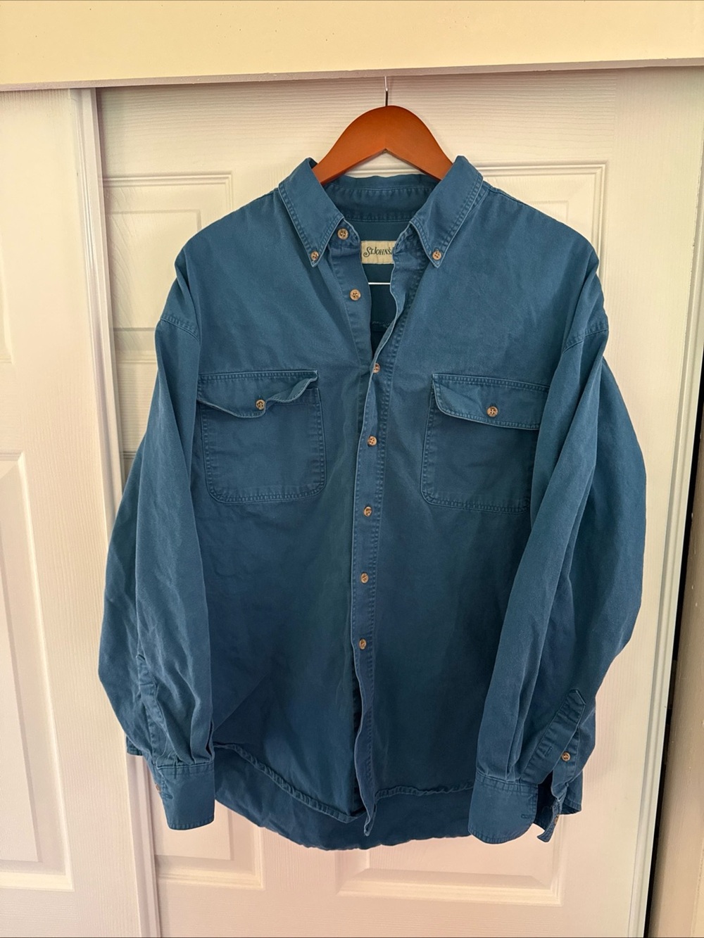 St. John's Bay Blue Button-Front Shirt Jacket